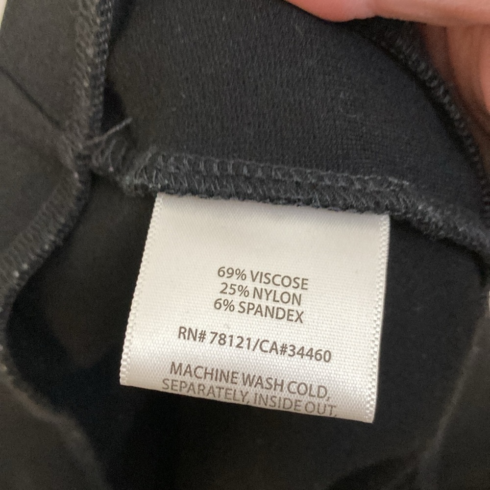 Eileen Fisher Black Ponte Pull-on Slim Leg Pants - Picture 6 of 7